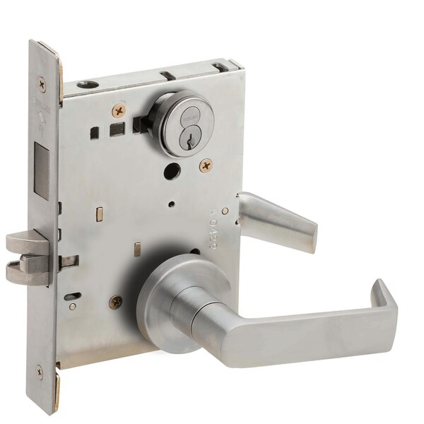 Schlage Corridor Mortise Lock with Deadbolt, 06A Design, FSIC Core, Satin Chrome L9456R 06A 626 - main